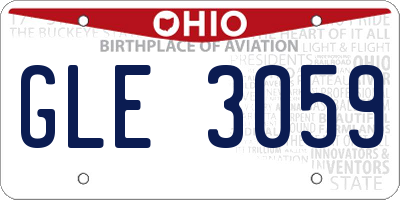 OH license plate GLE3059