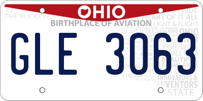 OH license plate GLE3063