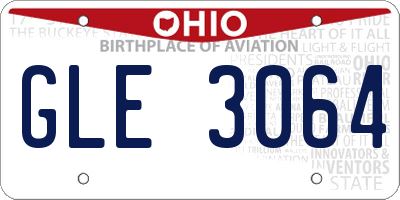 OH license plate GLE3064