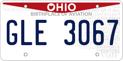 OH license plate GLE3067