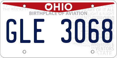 OH license plate GLE3068