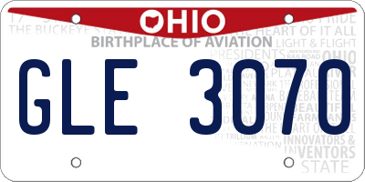 OH license plate GLE3070