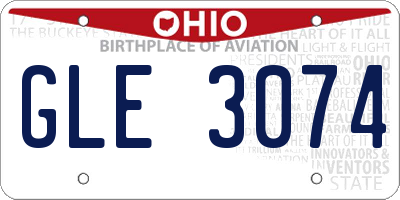 OH license plate GLE3074