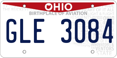 OH license plate GLE3084