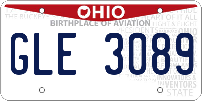 OH license plate GLE3089