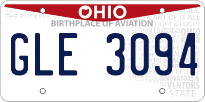 OH license plate GLE3094