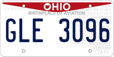 OH license plate GLE3096