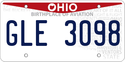 OH license plate GLE3098