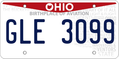 OH license plate GLE3099