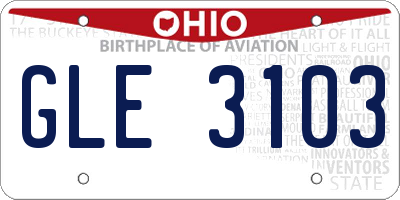 OH license plate GLE3103