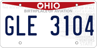 OH license plate GLE3104