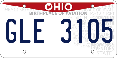 OH license plate GLE3105