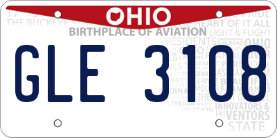 OH license plate GLE3108