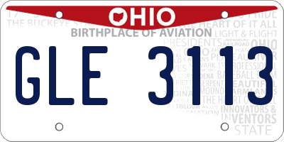 OH license plate GLE3113
