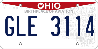OH license plate GLE3114