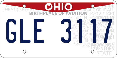 OH license plate GLE3117