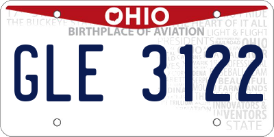 OH license plate GLE3122