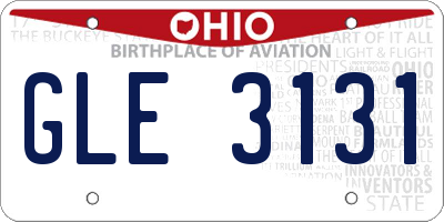 OH license plate GLE3131