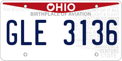 OH license plate GLE3136