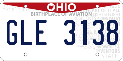 OH license plate GLE3138