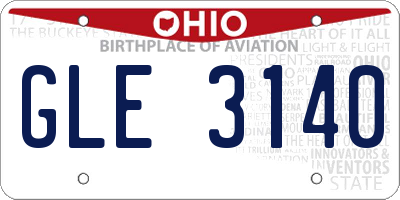 OH license plate GLE3140