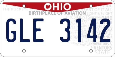 OH license plate GLE3142