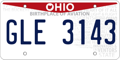 OH license plate GLE3143