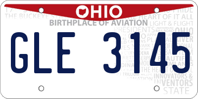 OH license plate GLE3145