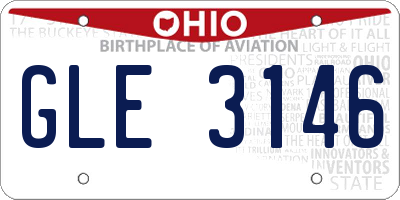 OH license plate GLE3146