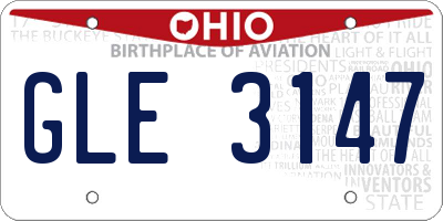 OH license plate GLE3147