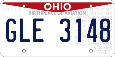 OH license plate GLE3148