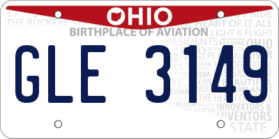 OH license plate GLE3149