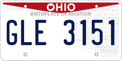 OH license plate GLE3151