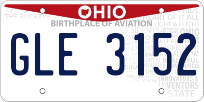 OH license plate GLE3152