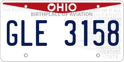 OH license plate GLE3158