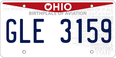 OH license plate GLE3159