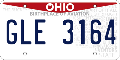 OH license plate GLE3164