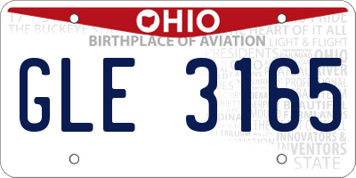 OH license plate GLE3165