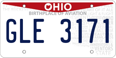 OH license plate GLE3171
