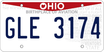 OH license plate GLE3174