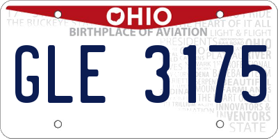 OH license plate GLE3175