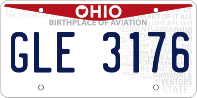 OH license plate GLE3176