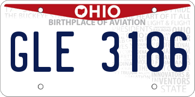 OH license plate GLE3186