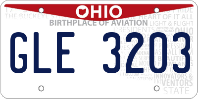 OH license plate GLE3203