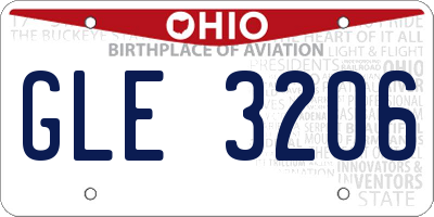 OH license plate GLE3206