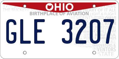 OH license plate GLE3207