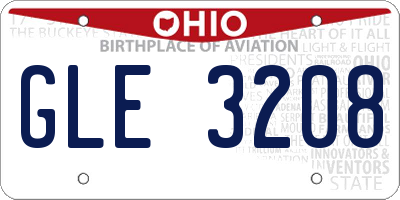 OH license plate GLE3208