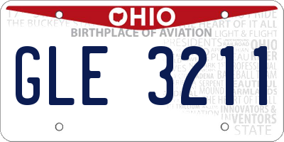 OH license plate GLE3211