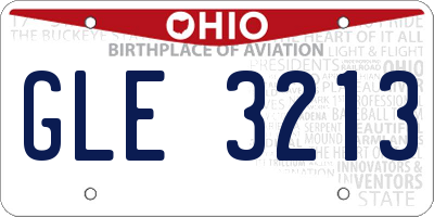 OH license plate GLE3213