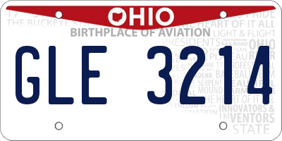 OH license plate GLE3214